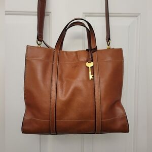 Fossil Brown Leather Shoulder Bag